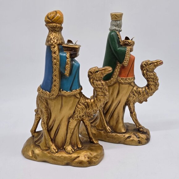 Vintage Wise Men on Camel Christmas Figurine Candle Holder Handmade MCM - Picture 6 of 9